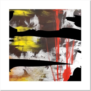 Modern Abstract Tees_ Red, Yellow, Black Posters and Art